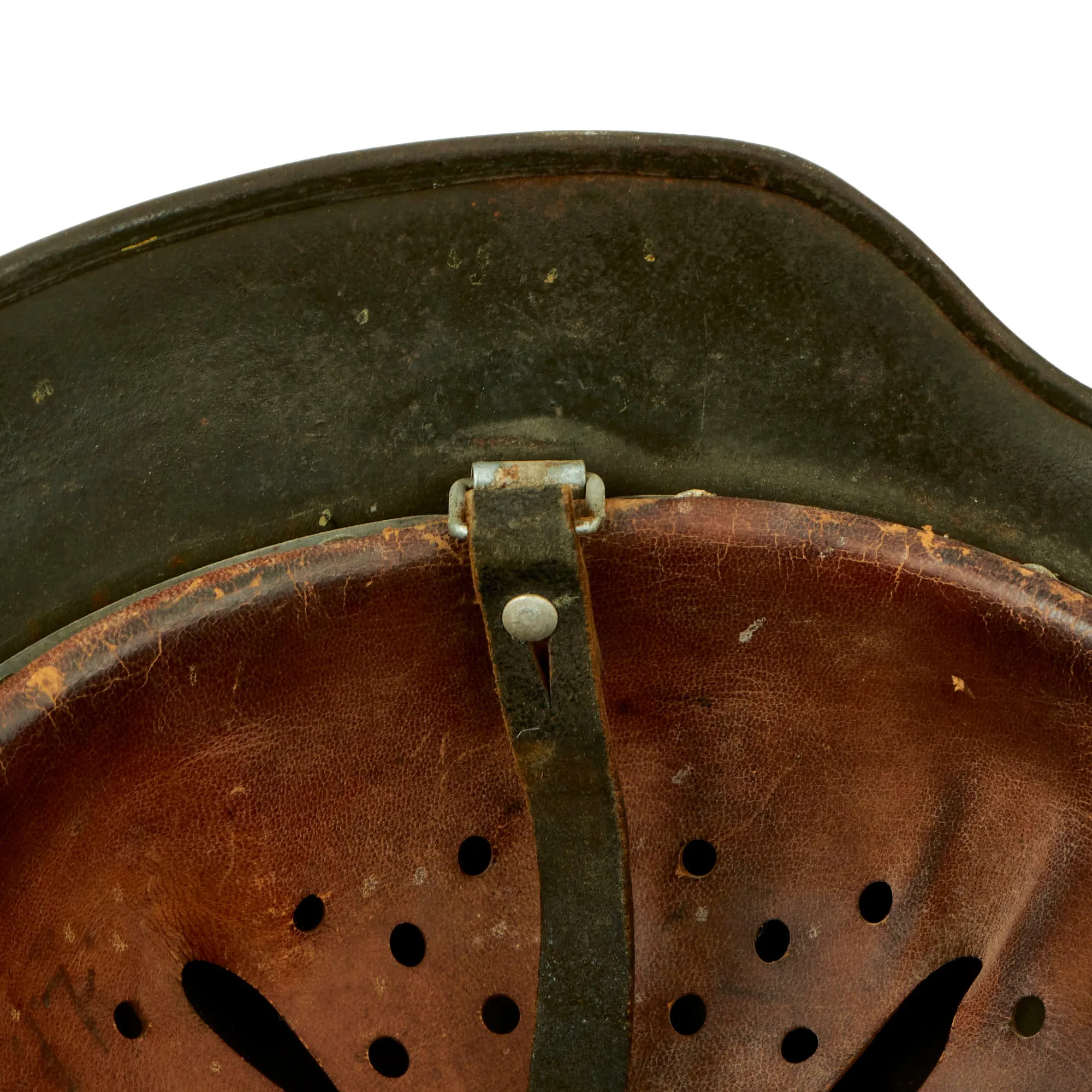 Original German WWII Documented USGI Bring Back Set - Army Heer M40 Single Decal Helmet & Kriegsmarine Coastal Artillery M38 Cap