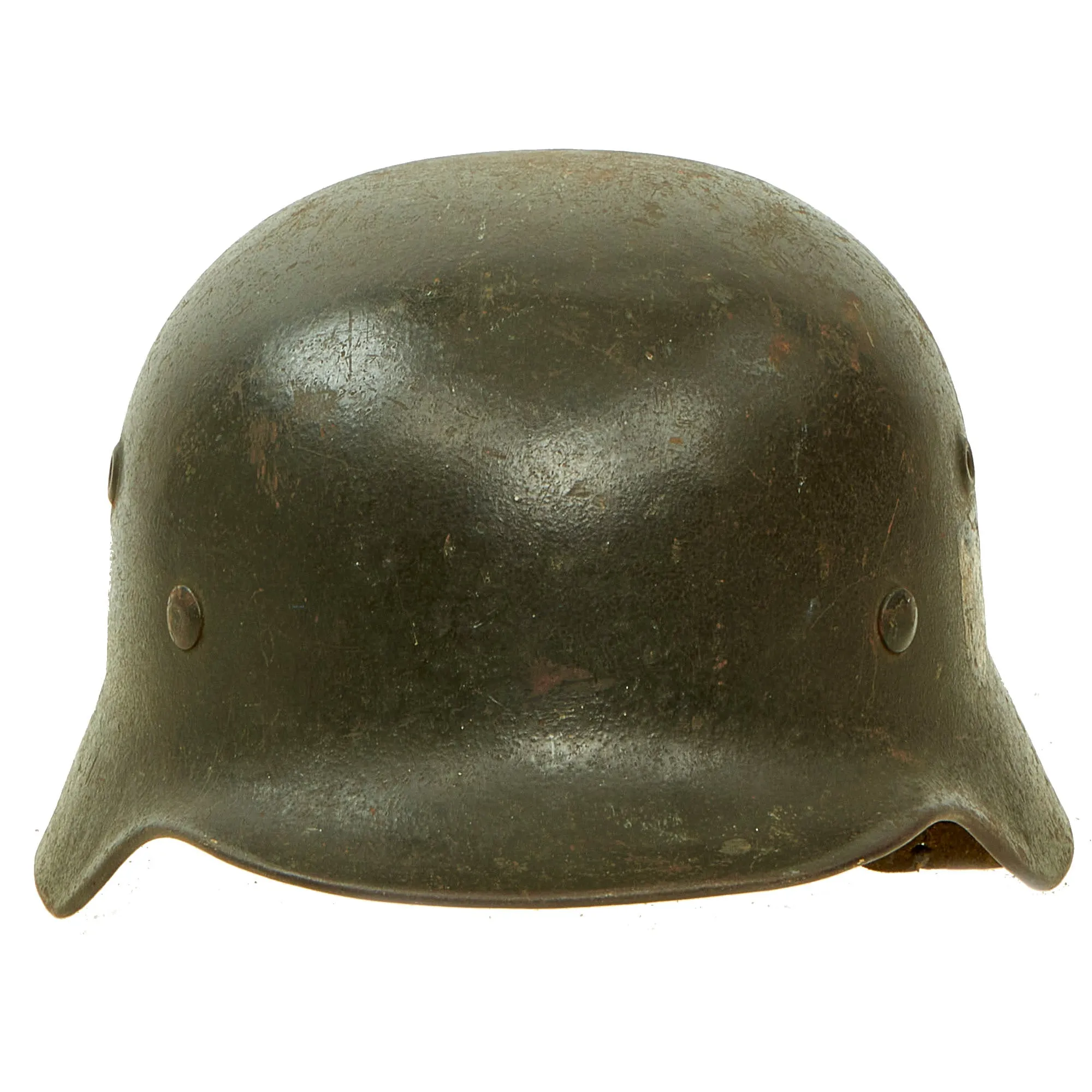 Original German WWII Documented USGI Bring Back Set - Army Heer M40 Single Decal Helmet & Kriegsmarine Coastal Artillery M38 Cap