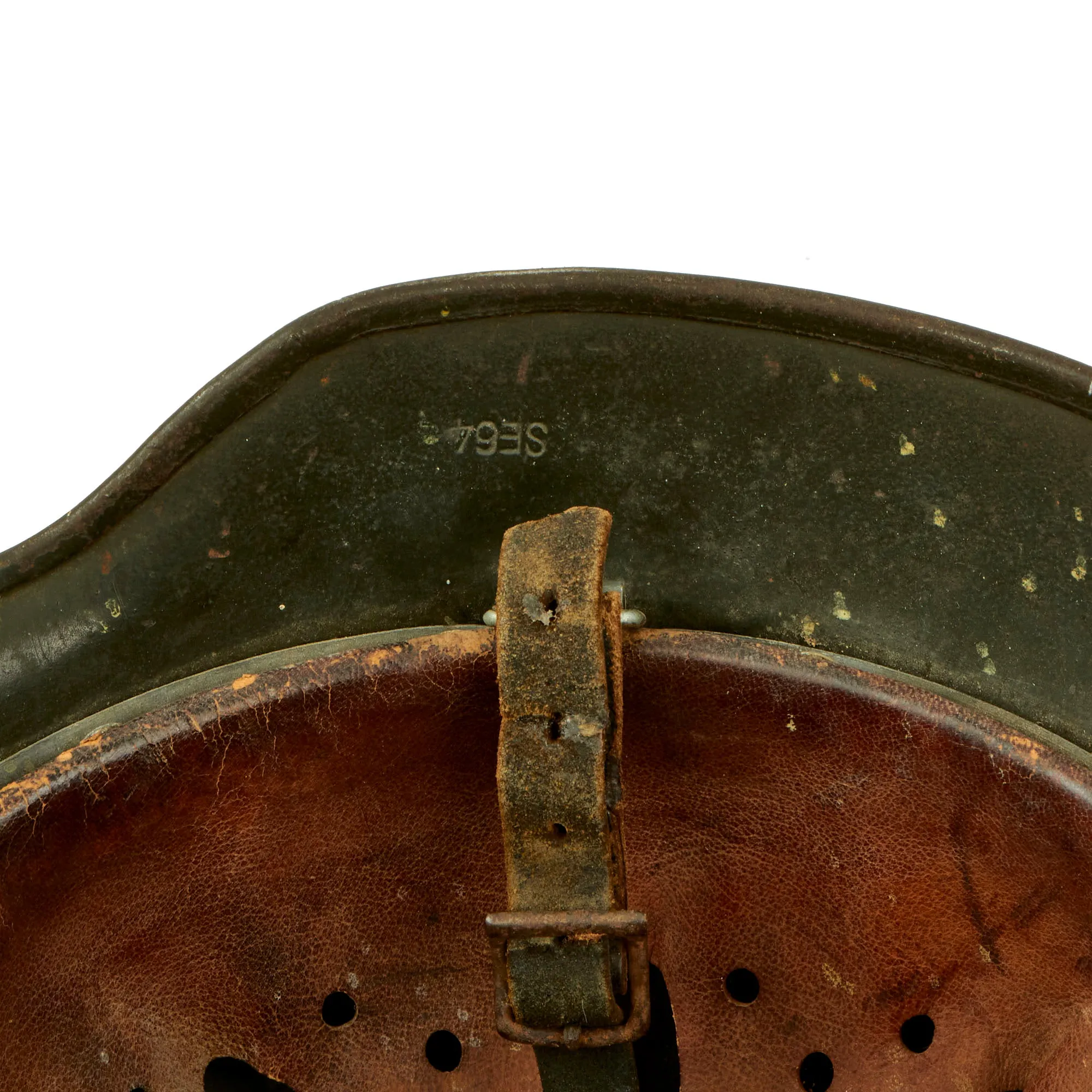 Original German WWII Documented USGI Bring Back Set - Army Heer M40 Single Decal Helmet & Kriegsmarine Coastal Artillery M38 Cap