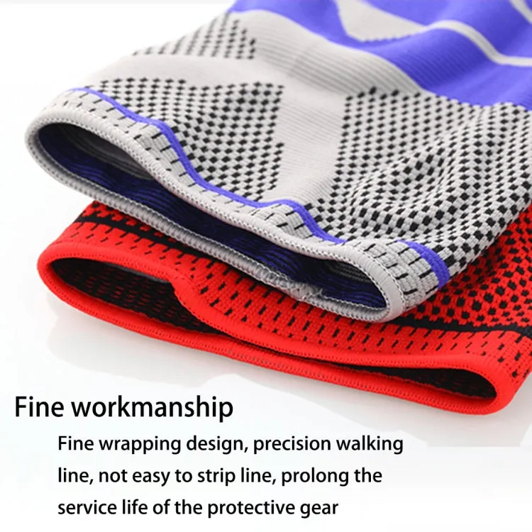 Outdoor Fitness Mountaineering Knit Protection Silicone Anti - collision Spring Support Sports Knee Protector, Size: M(Light Grey)