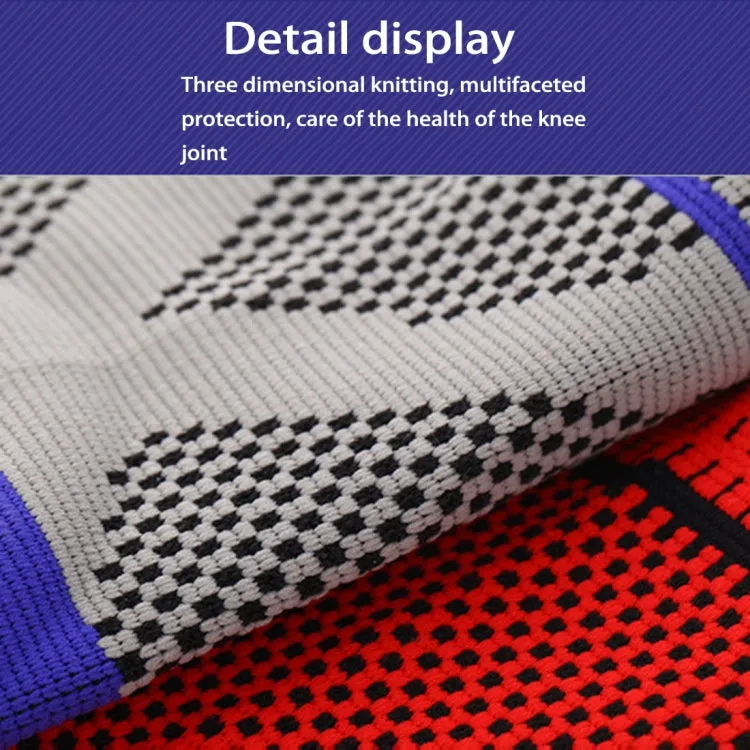 Outdoor Fitness Mountaineering Knit Protection Silicone Anti - collision Spring Support Sports Knee Protector, Size: M(Light Grey)