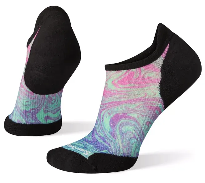 SmartWool Women's PhD Run Light Elite Marble Wash Print Micro Socks