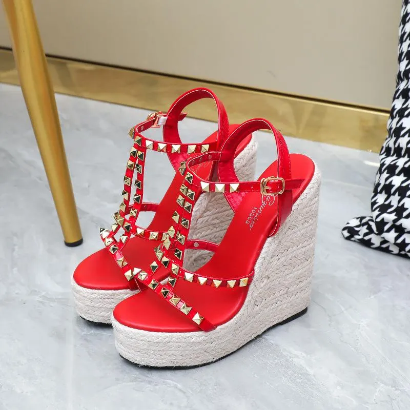 Studded Wedge Sandals