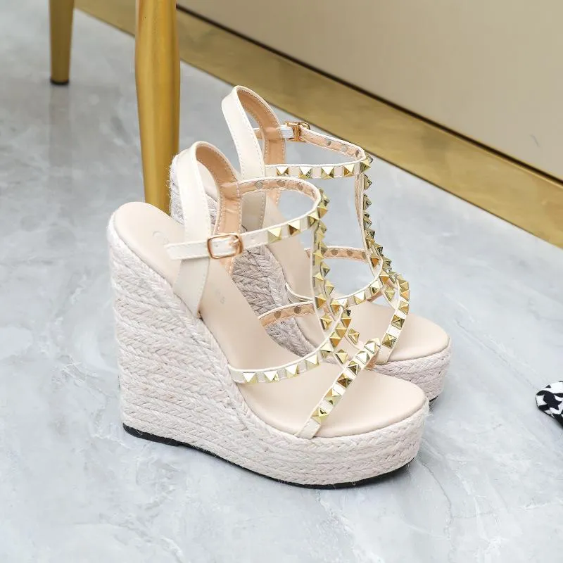 Studded Wedge Sandals