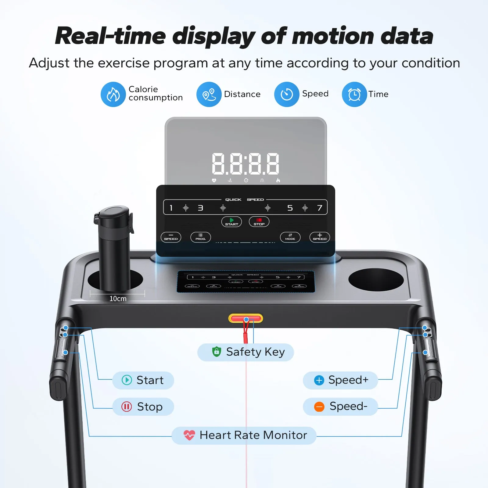 T12 Foldable Walking Treadmill with 6% Incline