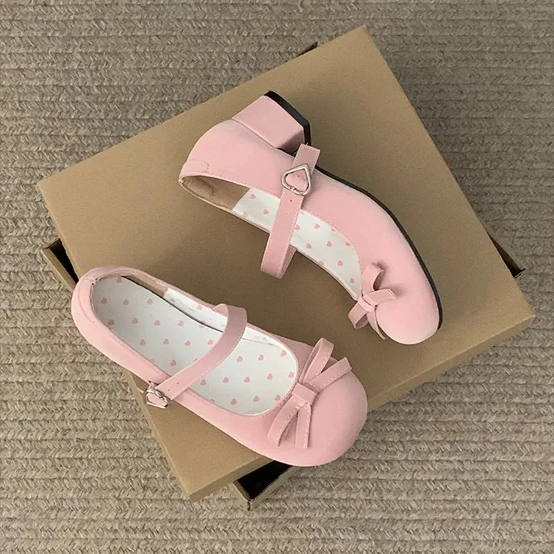 TAVIMART  -  Autumn Women Mary Jane Shoes Fashion Butterfly-knot Ladies Comfort Round Toe Low Heel Footwear