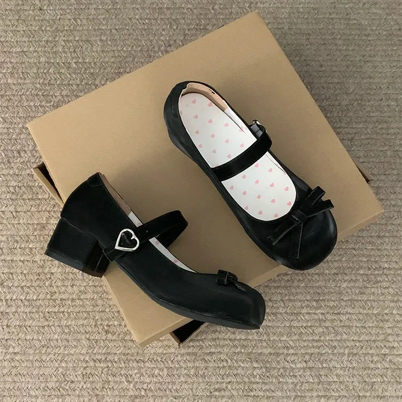 TAVIMART  -  Autumn Women Mary Jane Shoes Fashion Butterfly-knot Ladies Comfort Round Toe Low Heel Footwear