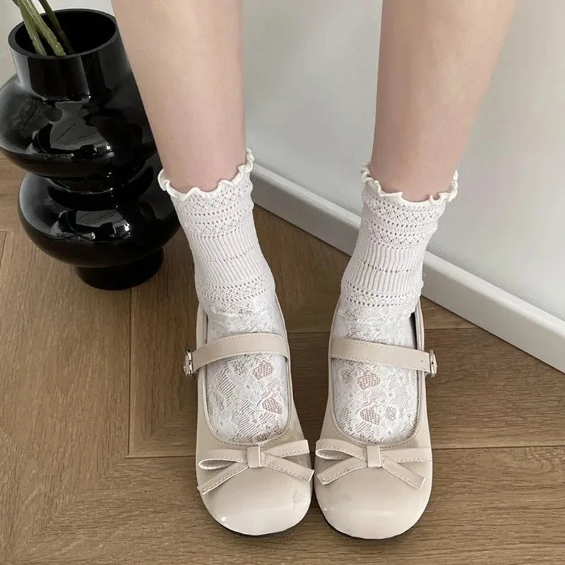TAVIMART  -  Autumn Women Mary Jane Shoes Fashion Butterfly-knot Ladies Comfort Round Toe Low Heel Footwear