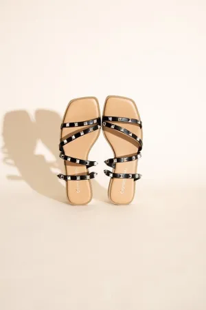 TEMIR -  STUD FLAT SLIDES  for women