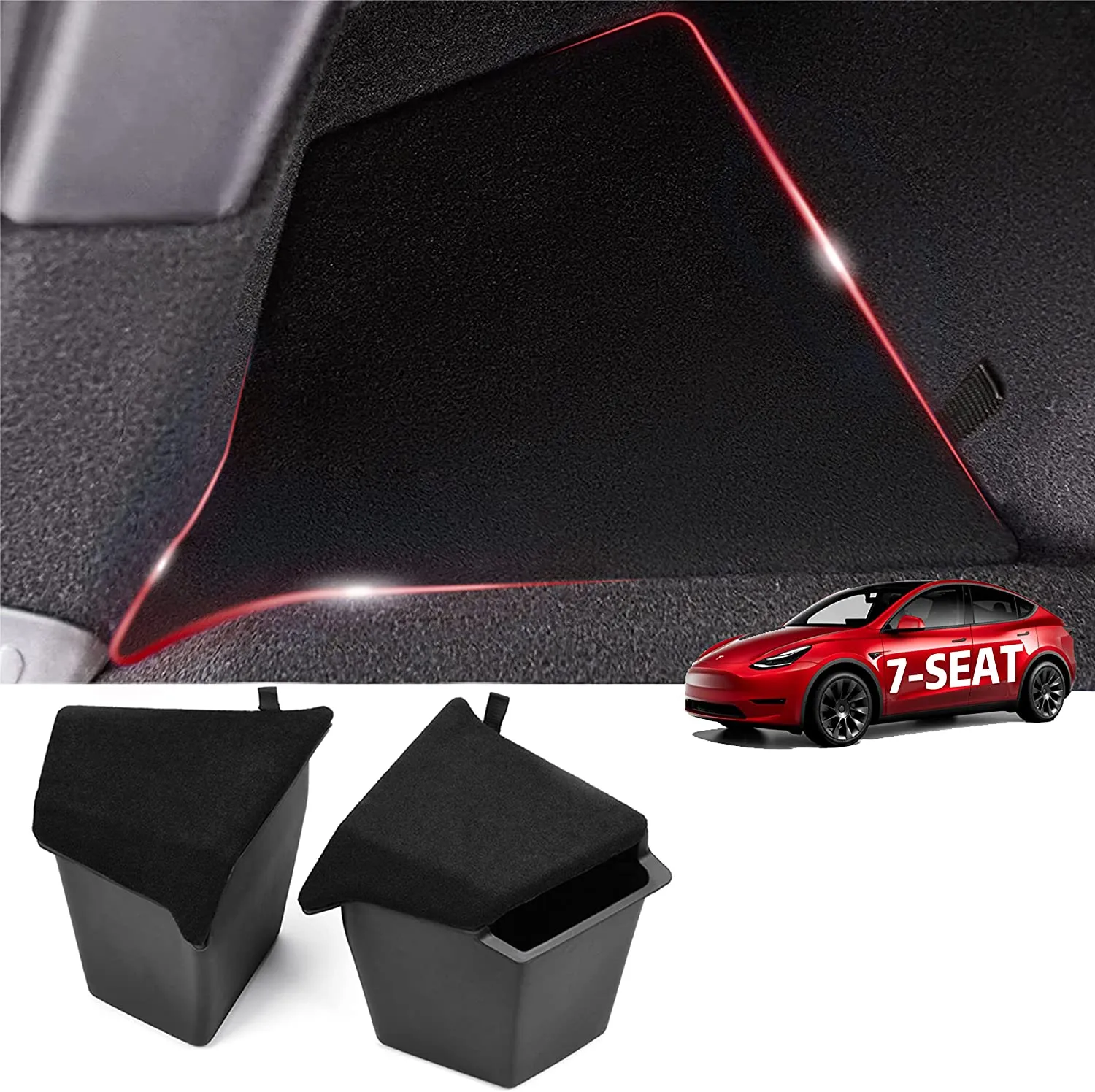 Tesla Model Y Rear Trunk Organizer Storage Boxes with Lids