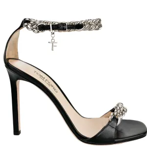 Tom Ford Shiny Kid Heels in Black/Silver