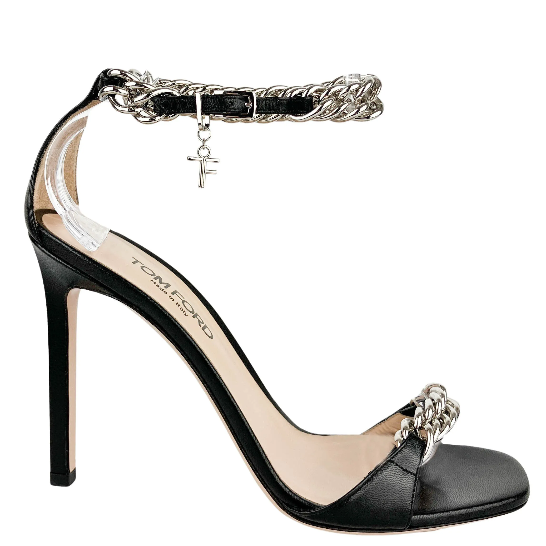 Tom Ford Shiny Kid Heels in Black/Silver