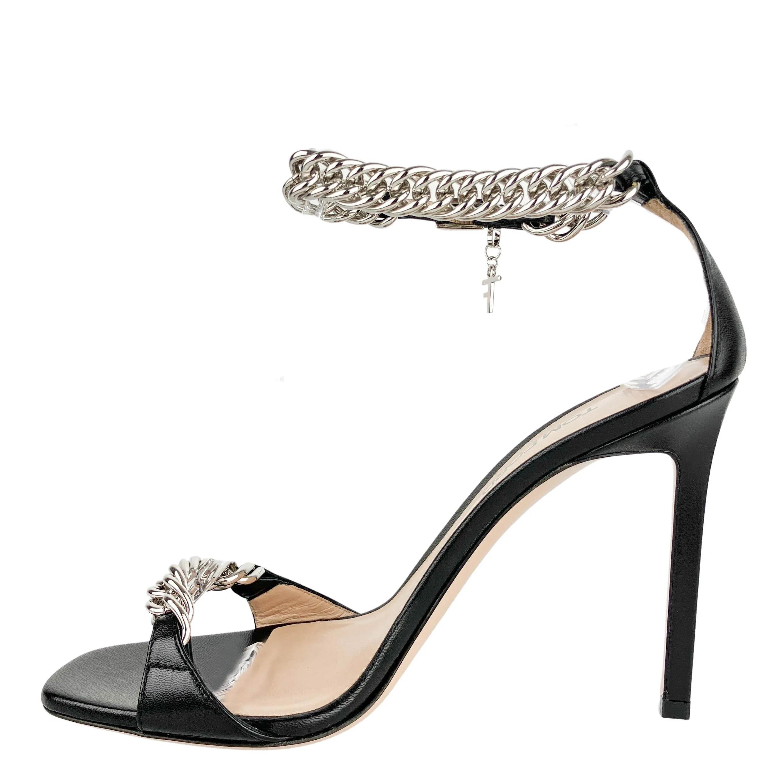 Tom Ford Shiny Kid Heels in Black/Silver