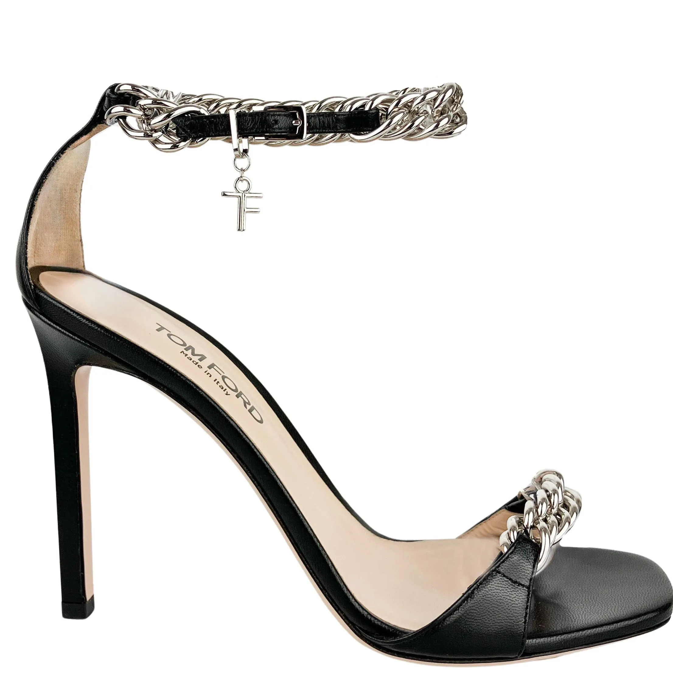 Tom Ford Shiny Kid Heels in Black/Silver