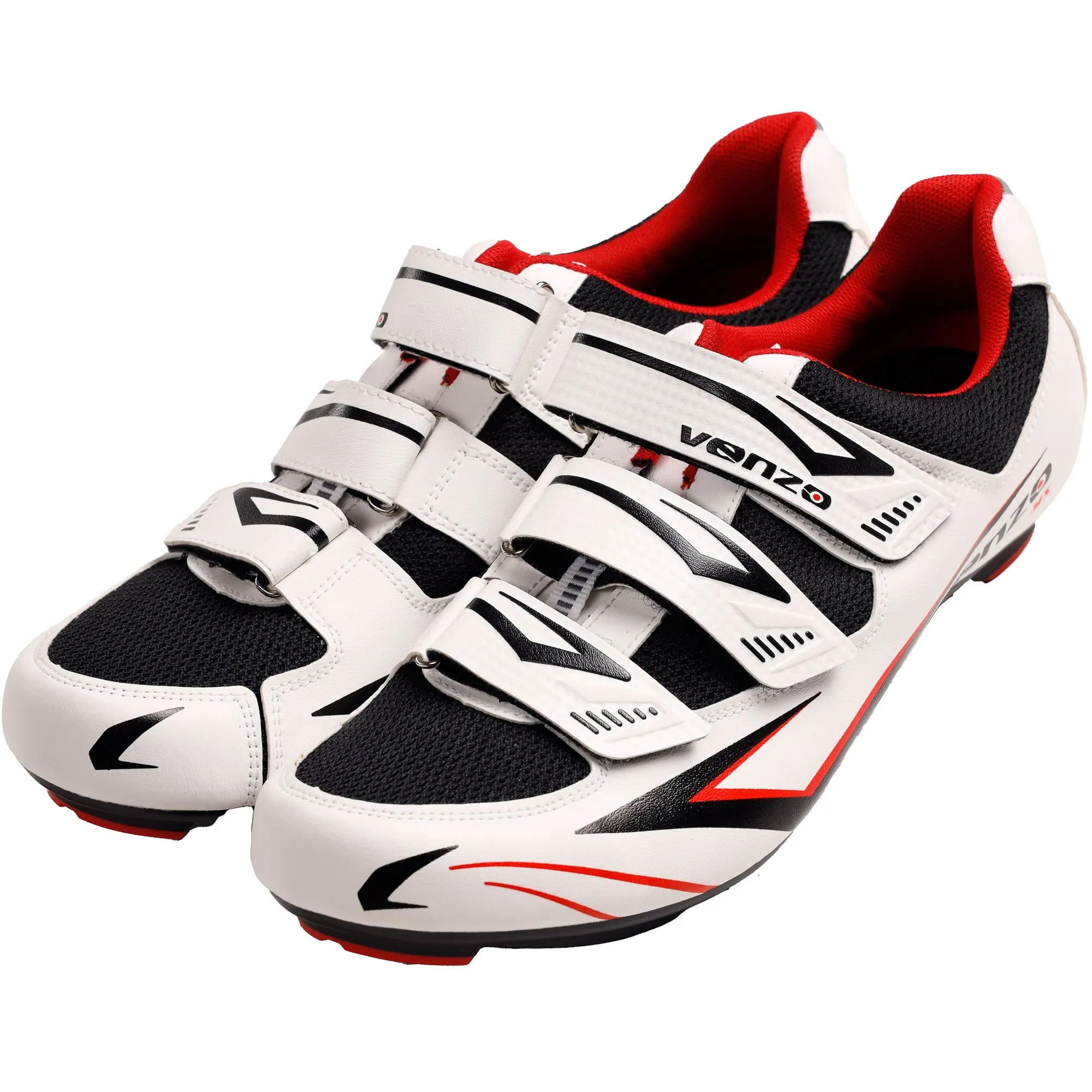 Venzo Bicycle Men’s Road Cycling Riding Shoes - With Bike Clipless Sealed Bearing LOOK Delta Compatible Pedals & 9 Degree Float Cleats - Size 47