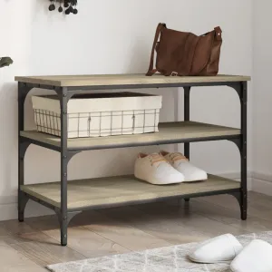 vidaXL Shoe Bench Sonoma Oak 70x38.5x49 cm Engineered Wood