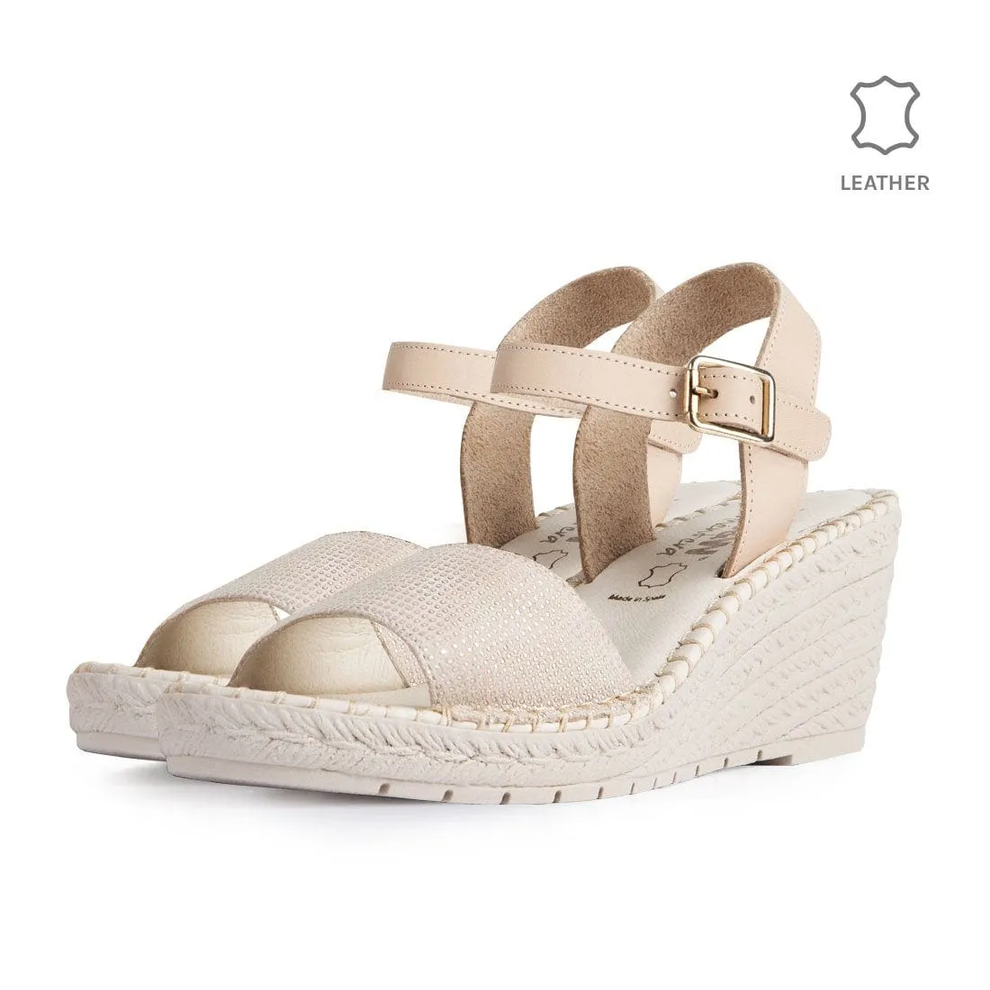 Wedge Gavi Beige Dots Leather