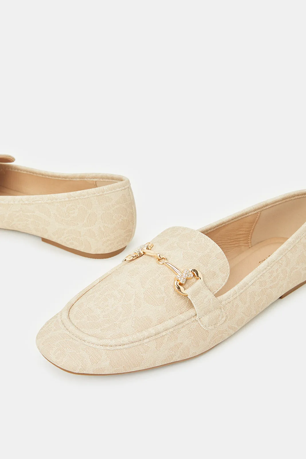 Women Ivory Loafer With Embellishment