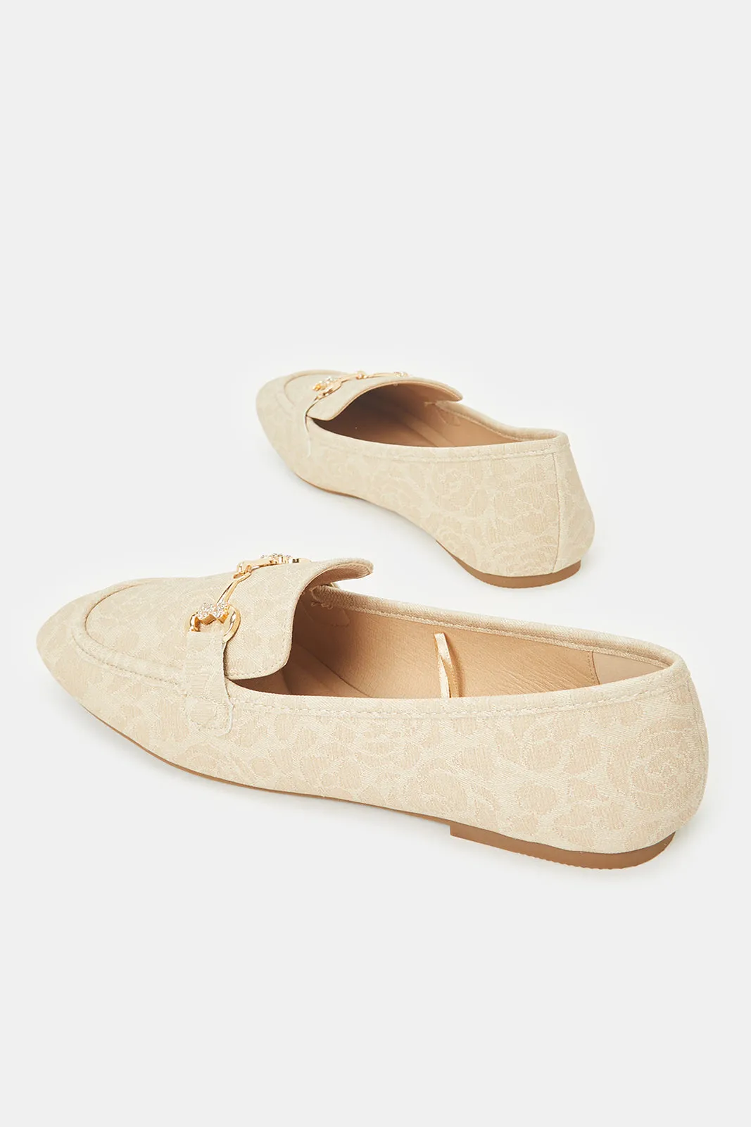 Women Ivory Loafer With Embellishment