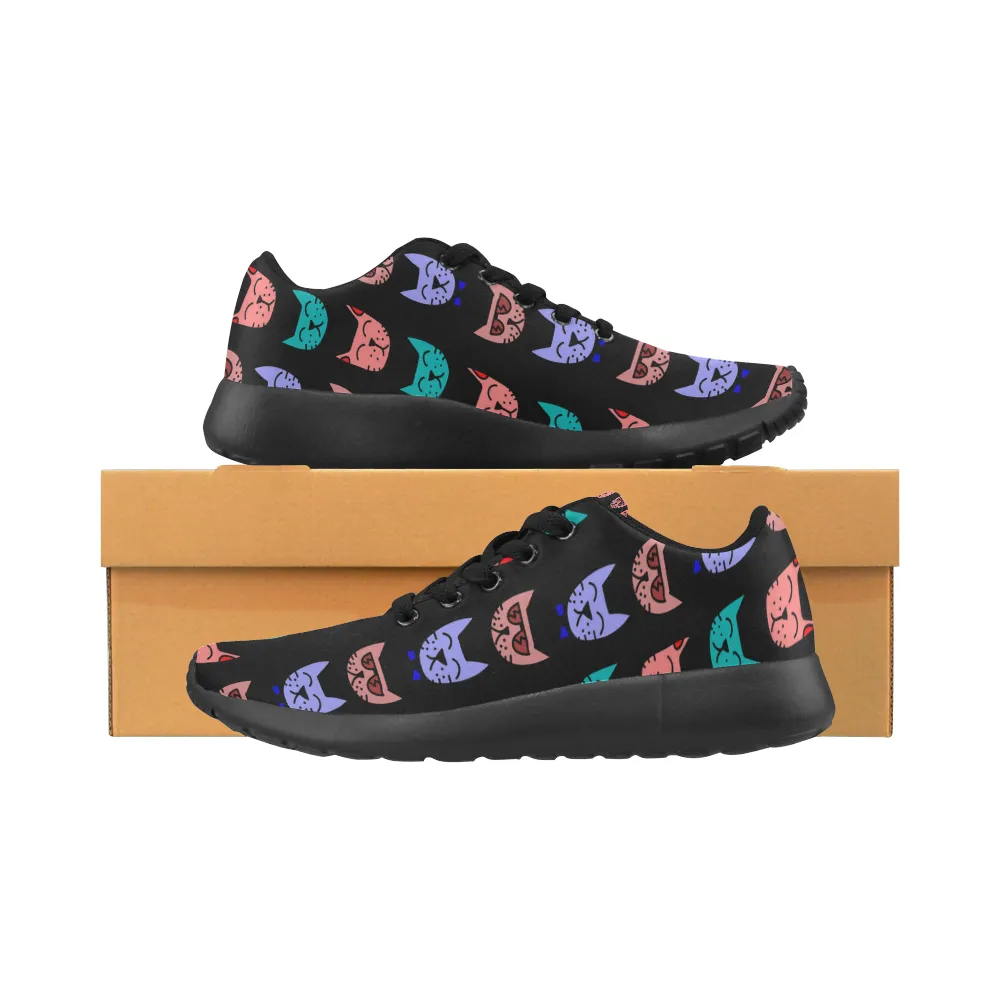 Women Sneakers Personalized Cat Lover Shoes EVA Sole Meow Print Canvas Shoes